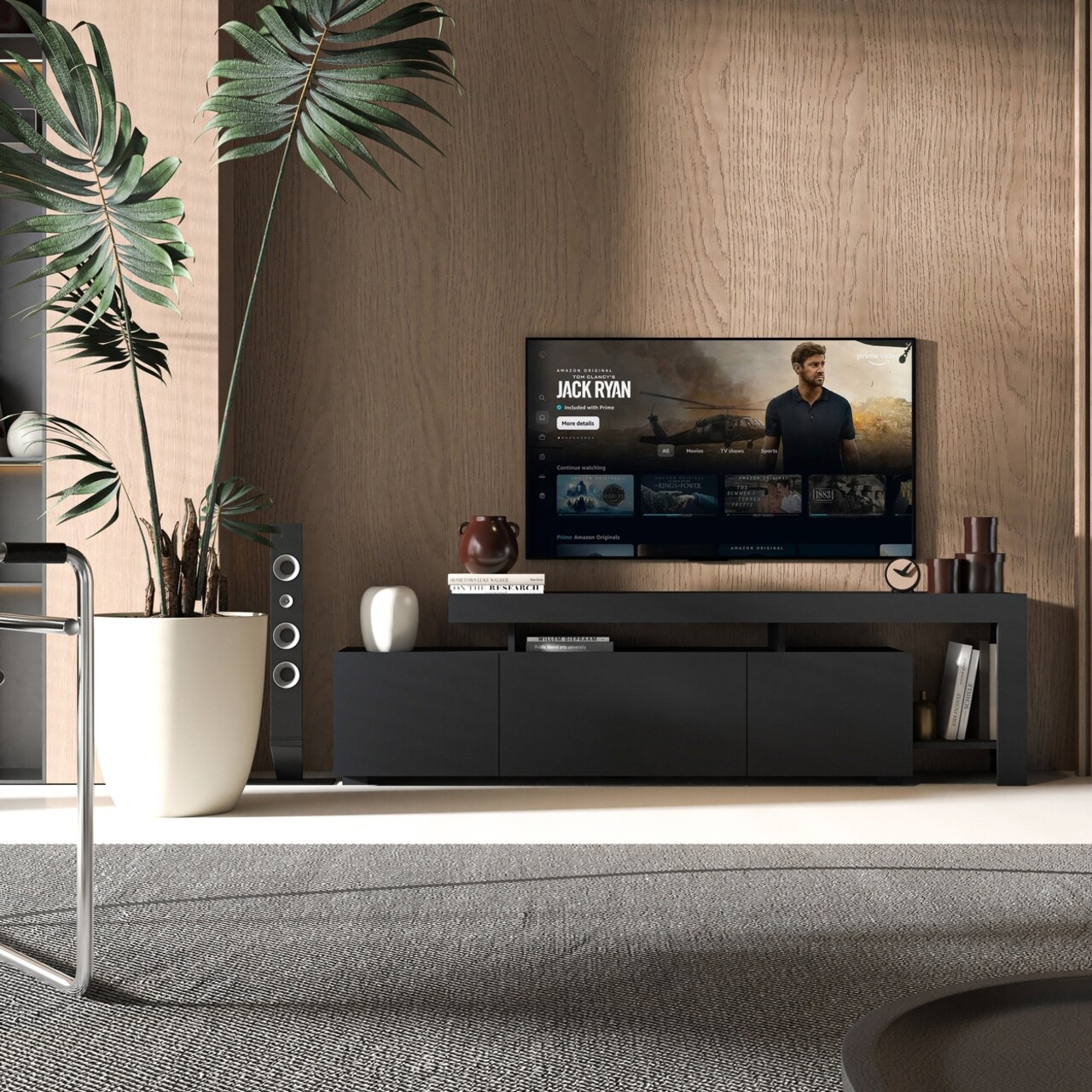 Atelier Mobili Anthracite Gray Entertainment Center - Modern TV Stand for Up to 85" TVs